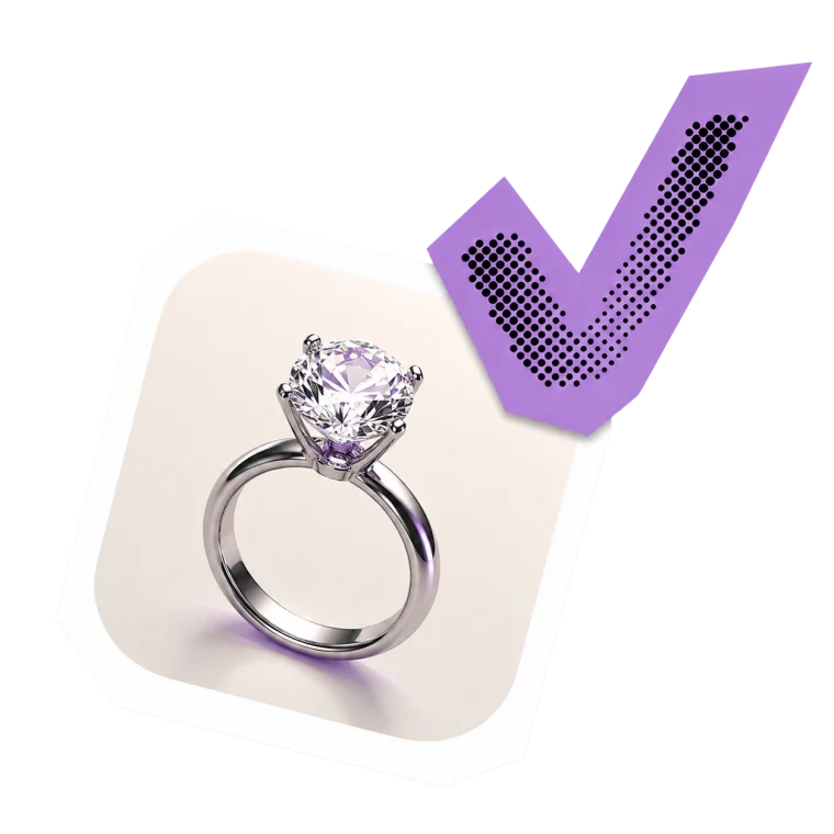 A ring with a verified check mark