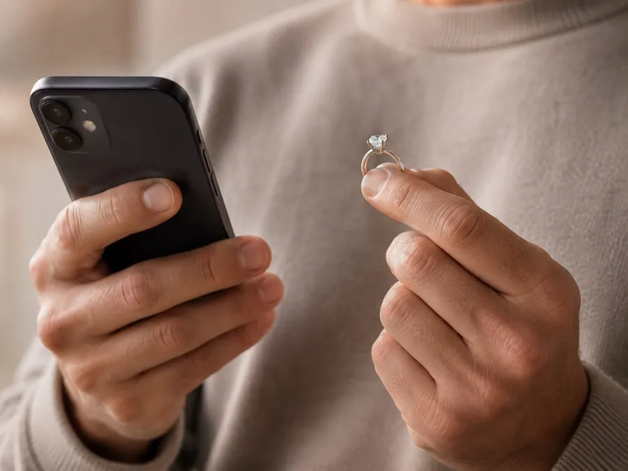 Checking a ring listing on a phone